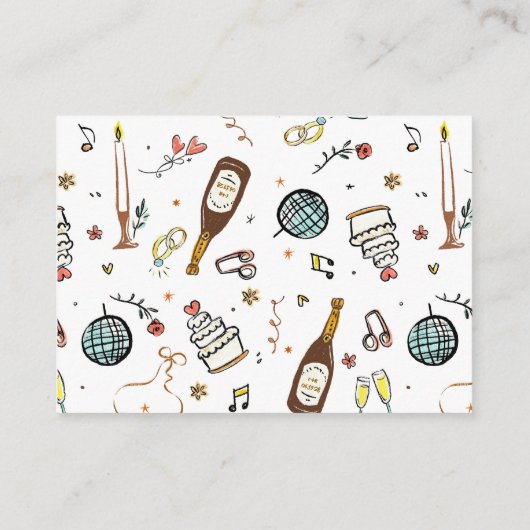 手お洒落ファンキー引き結婚詳細QR エンクロージャーカード (裏面)