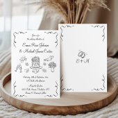 手お洒落モダン引き結婚の 招待状