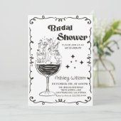 手お洒落予測できな引きカクテルブライダルシャワー 招待状 (スタンド正面)