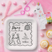 手お洒落予測できな引きスケルトンのハロウィーン ペーパープレート (パーティー)