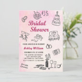 手お洒落予測できな引きブライダルシャワー 招待状 (スタンド正面)