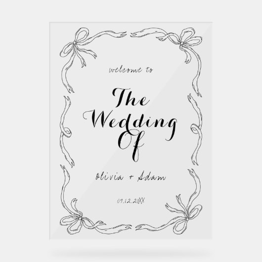 手お洒落予測できな引き弓ウェルカム アクリルサイン (正面)