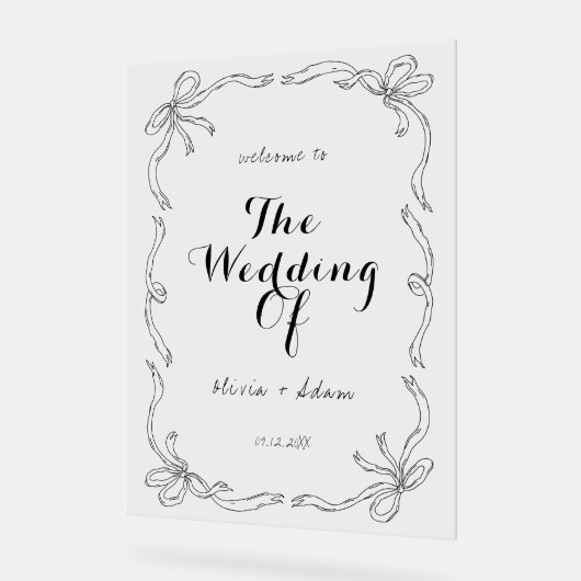 手お洒落予測できな引き弓ウェルカム アクリルサイン (傾斜)