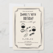 手お洒落予測できな書き50誕生日 招待状 (正面)