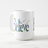 手お洒落信じレタリング コーヒーマグカップ (正面左)