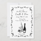 手お洒落入力ディナ図解入りの、写真付きのー 招待状 (正面)