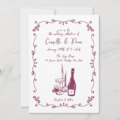 手お洒落入力ディナ図解入りの、写真付きのー 招待状 (正面)