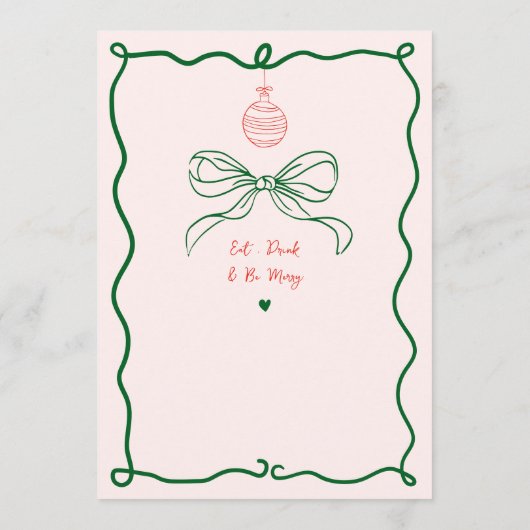 手お洒落引きおもしろいフランスのクリスマスディナー メニュー (裏面)