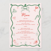 手お洒落引きおもしろいフランスのクリスマスディナー メニュー (正面)