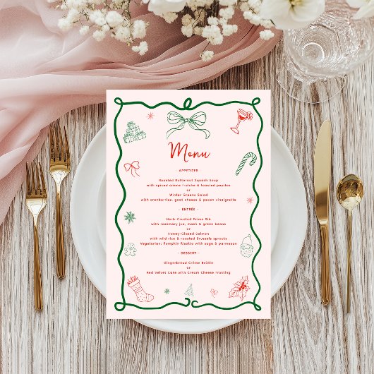 手お洒落引きおもしろいフランスのクリスマスディナー メニュー