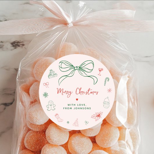 手お洒落引きおもしろいフランスのクリスマス ラウンドシール