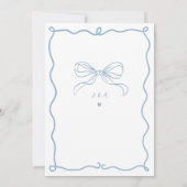 手お洒落引きおもしろいフランスのブルー結婚ズ 招待状 (裏面)