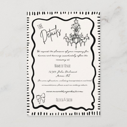 手お洒落引きおもしろい弓の結婚詳細 エンクロージャーカード (正面)