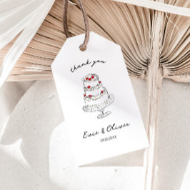 手お洒落引きさくらんぼケーキ結婚の感謝 ギフトタグ