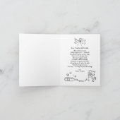 手お洒落引きたった今結婚しました車結婚の サンキューカード (内部)