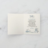 手お洒落引きたった今結婚しました車結婚の サンキューカード (内部)