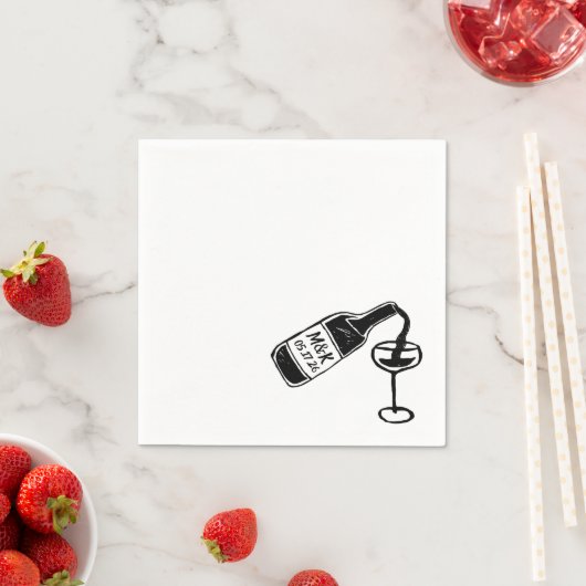手お洒落引きカスタムのボトル結婚 スタンダードカクテルナプキン (インサイチュ)