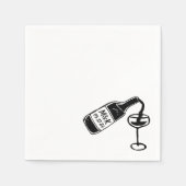 手お洒落引きカスタムのボトル結婚 スタンダードカクテルナプキン (正面)