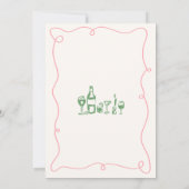 手お洒落引きカップルのシャワー 招待状 (裏面)