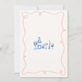 手お洒落引きカップルのシャワー 招待状 (裏面)