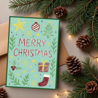 手お洒落引きクリスマスカード付き爪先付き カード