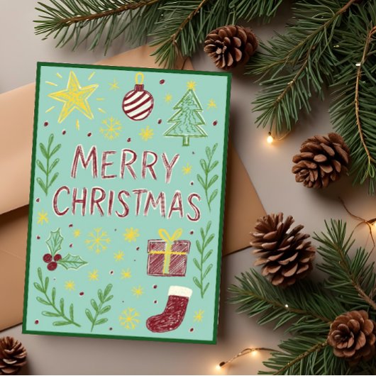 手お洒落引きクリスマスカード付き爪先付き カード