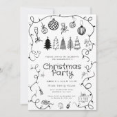 手お洒落引きクリスマスパーティー 招待状 (正面)