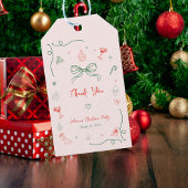 手お洒落引きクリスマスフランスのありがとう ギフトタグ