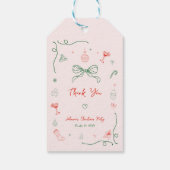 手お洒落引きクリスマスフランスのありがとう ギフトタグ (裏面)