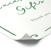 手お洒落引きグリーンカード&ギフト ポスター (角)