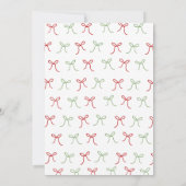 手お洒落引きコケット弓クリスマスパーティー 招待状 (裏面)