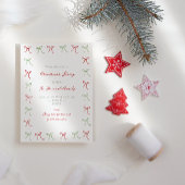 手お洒落引きコケット弓クリスマスパーティー 招待状
