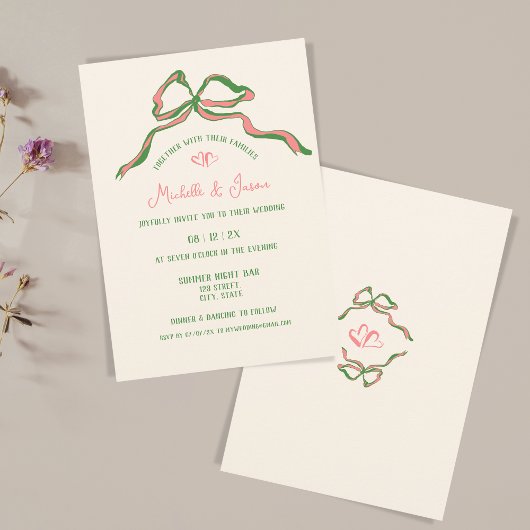 手お洒落引きコンテンポラリーレトロフランスのボウ 招待状