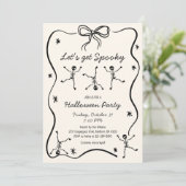 手お洒落引きスケルトン弓フレームハロウィーン 招待状 (スタンド正面)