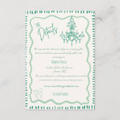 手お洒落引きセージ弓の波の結婚詳細 エンクロージャーカード (正面)