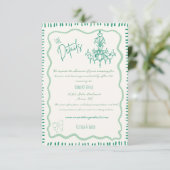 手お洒落引きセージ弓の波の結婚詳細 エンクロージャーカード (スタンド正面)