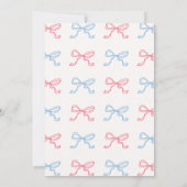 手お洒落引きティーボウベイビーシャワー 招待状 (裏面)