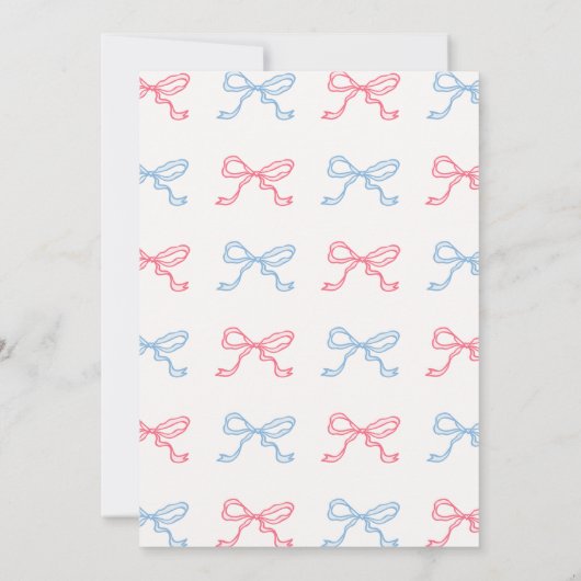 手お洒落引きティーボウベイビーシャワー 招待状 (裏面)