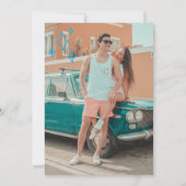 手お洒落引きドードルブルー結婚ズ セーブザデート (裏面)