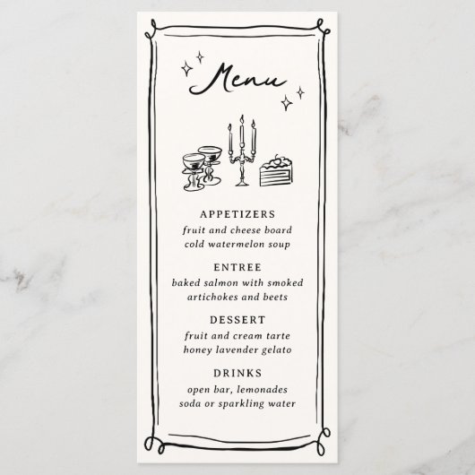 手お洒落引きドードル結婚ズ メニュー (正面)