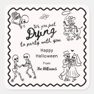 手お洒落引きド予測できなードルハロウィーン スクエアシール