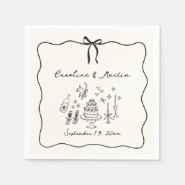 手お洒落引きナ結婚プキン スタンダードカクテルナプキン