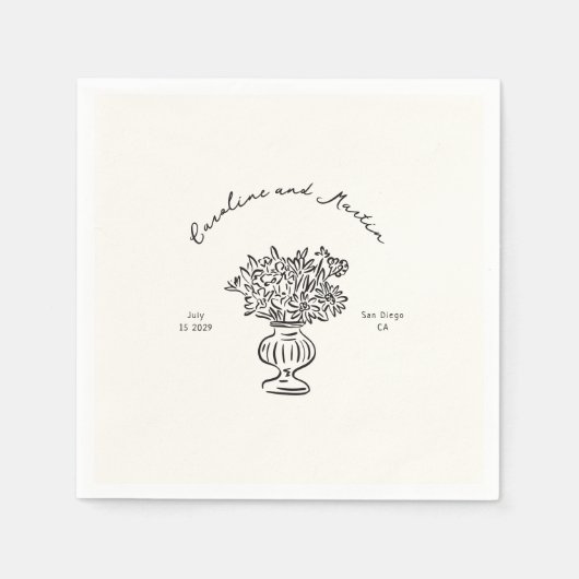 手お洒落引きナ結婚プキン スタンダードカクテルナプキン (正面)