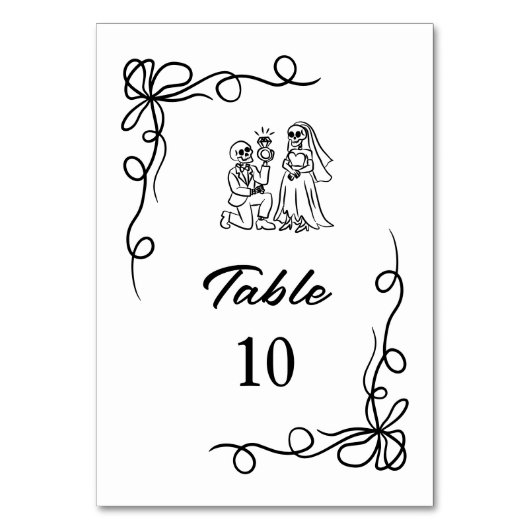 手お洒落引きハロウィーンブライダルシャワー テーブルナンバー (正面)