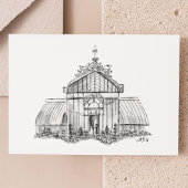 手お洒落引きビクトリアン植物園 ノートカード