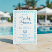 手お洒落引きビーチブライダルシャワー 招待状