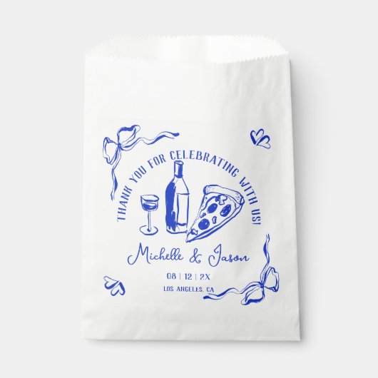 手お洒落引きピザボフランスのウありがとう フェイバーバッグ (正面)