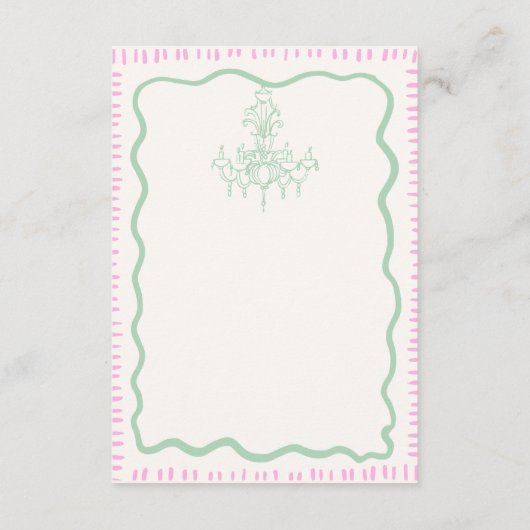 手お洒落引きピンクボウの波状の結婚詳細 エンクロージャーカード (裏面)