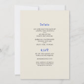 手お洒落引きファンキー結婚の 招待状 (裏面)