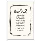 手お洒落引きフランスの座席表カード テーブルナンバー (裏面)